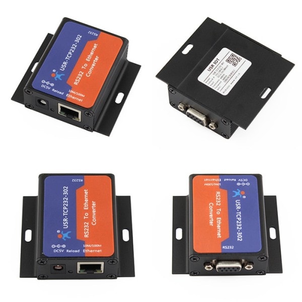 USR-TCP232-302 RS232 till TCP IP omvandlare Serial till Ethernet support DNS DHCP Inbyggd webbplats