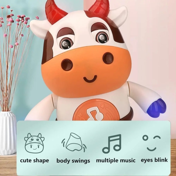Baby ko musikal leksaker baby förskola pedagogisk lärande leksak med led ljus & musik