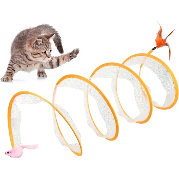 Vikt Katt Tunnel S Typ Katter Tunnel Fjäder Leksak Mus Tunnel Med Ballar Och Krinkling Katt Ute Katt leksaker