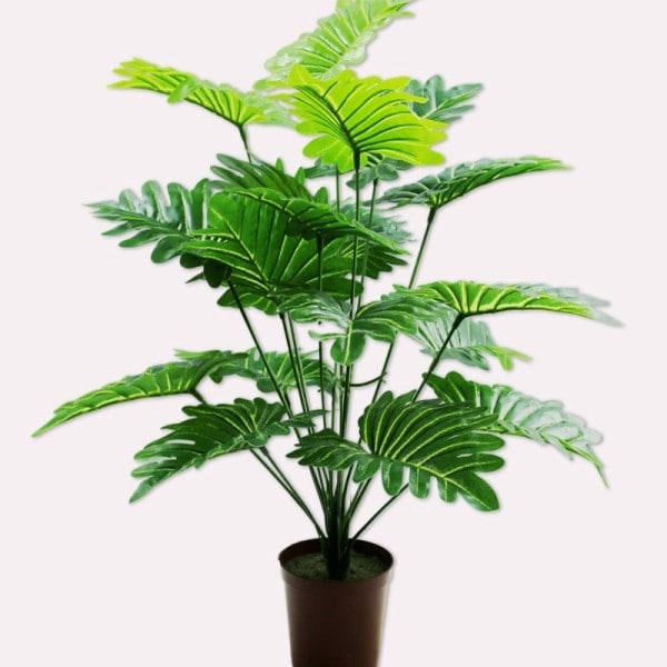 Gaffel Large Konstgjorda Växter Monstera Plast Tropical Palm Tree Gren Fake Coconut Tree