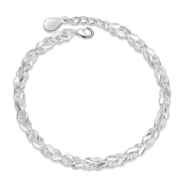 925 Sterling Sølv Hjerte Charm armbånd &Bangle Håndlavet Fest Bryllup Smykker Til Kvinder