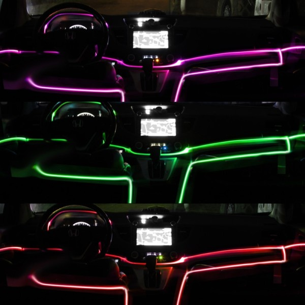 Auto Sisustus Valot Koriste Ambient Lamppu USB Optinen Kuitu Neon Ilmakehä valo nauha