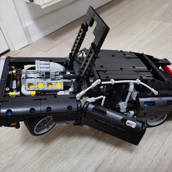 1077 stykker Teknisk Dodge Oplader Racing Bil Byggeklodser