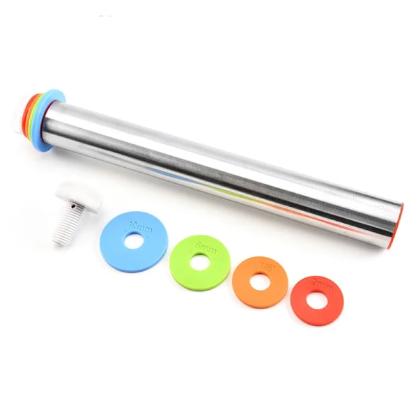 43 cm rustfrit stål justerbar rulle stift fondant rulle pin kage rulle dej rulle pin bagegrej værktøj