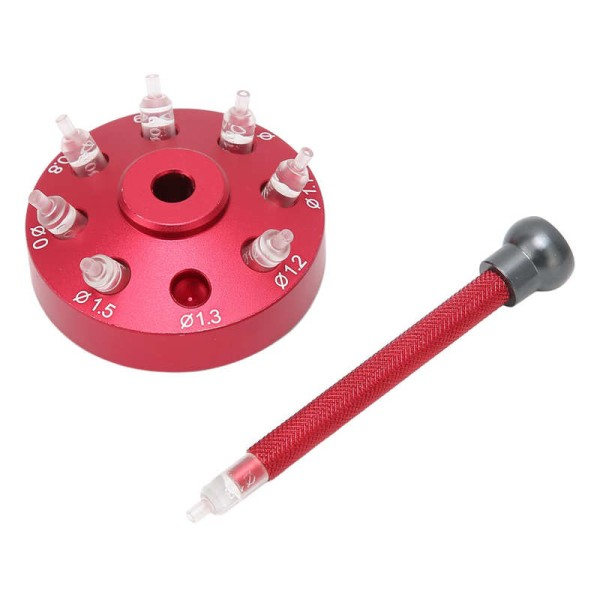 Ur Visere Fitting Indstilling Presser Pusher Setter med 8 Tilbehør Alu Stål Ur Nåle Holder