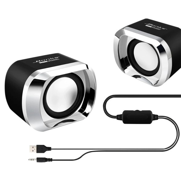 Bærbar USB2.0 Premium kvalitet Subwoofer Liten Høyttaler med 3,5mm lyd plugg og USB strøm plugg
