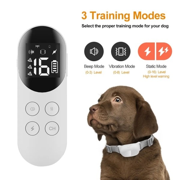 Fjernkontroll Hunde Trening halsbånd Pip Vibrasjon Elektronisk Hunde halsbåndtrening Hund halsbånd