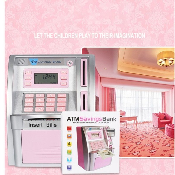 Mini intellektuell minibank modell sparing bank barn sparing penger opplysning maskin