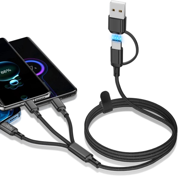 3 in1 lataus kaapeli useita usb portti useita USb lataus johto tyyppi C mikro laturi matkapuhelin puhelin johto