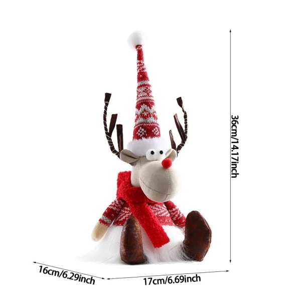 Joulu Suuri pysyvä hirvi nukke Navidad hahmo koristeet valoilla poro
