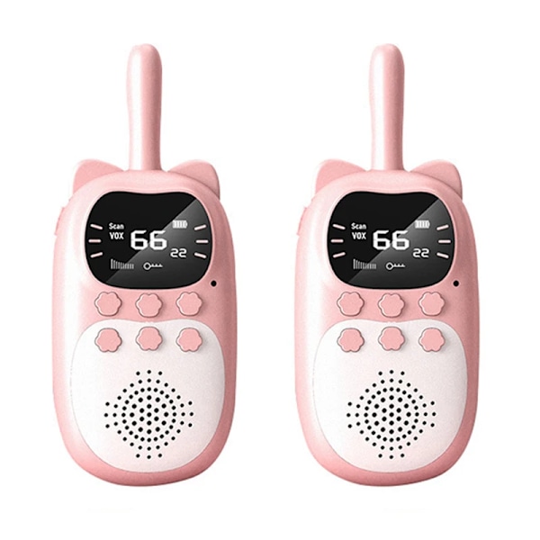 2 kpl Lasten Walkie Talkie Ladattava 1000mAh Kämmenlaite 0,5W 3km Radio lähetin
