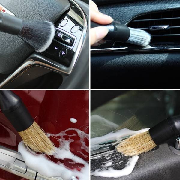 3 styk Bil Aircondition Vent Rengøring Børste Sprække Sweep Støv Duster Bil Interiør med børste