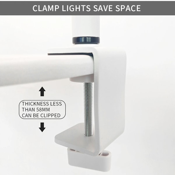 HD-M3X Skrivbord LED Video Ljus Half-moon Fill Light 3000K-6000K C-Clamp