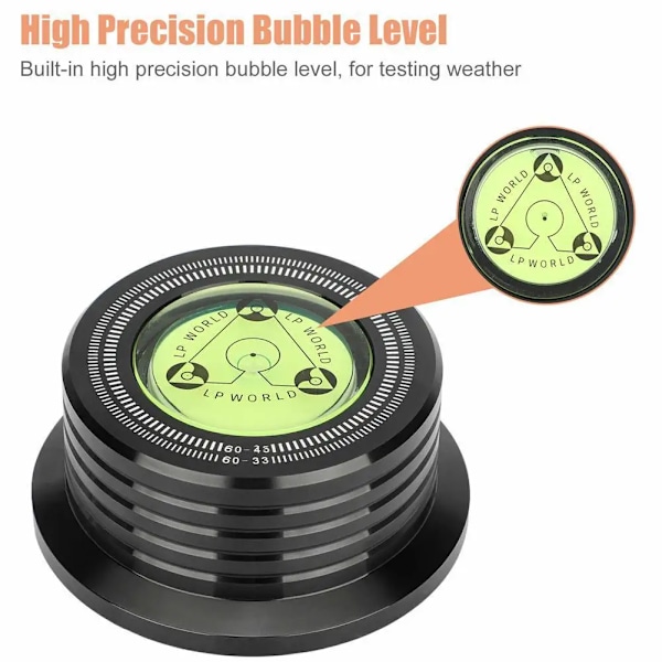 Universal Vinyl Plåt Skivspelare Aluminium Spelare Med Level Stabilisator Klämma Legering Vikt