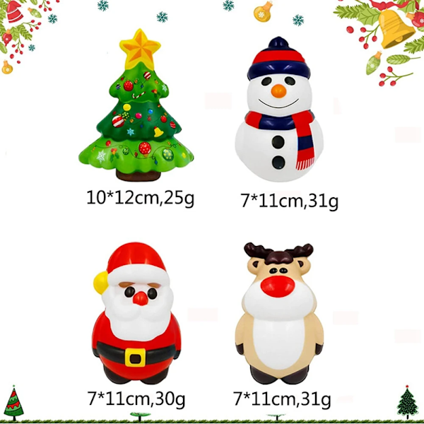 Jul leksaker tomten snögubben squishy stress bollar långsamt stigande avlastning leksaker