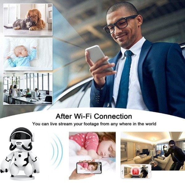 Sikkerhet Beskyttelse Smart Hjem Full HD 1080P Automatisk Overvåking IP TV Hjem Wifi Kamera Space Robot Baby Kamera Monitor