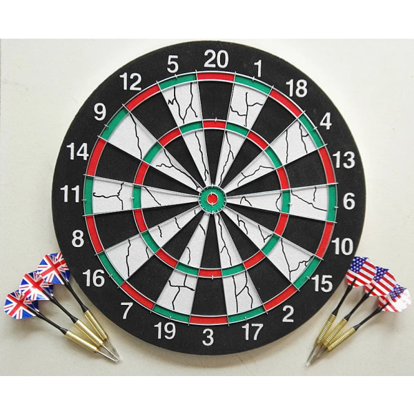 Høy kvalitet 36CM Profesjonell Dobbeltsidig Flocking Dart Brett Stål Tips Dart Konkurranse KTV Underholdning og Fritid med 6 Dart