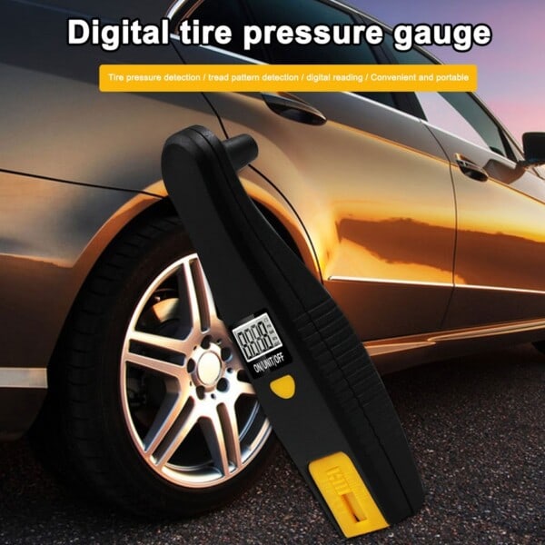 2 in 1 digitaalinen auto rengas rengas ilma paine mittari mittari LCD näyttö manometri