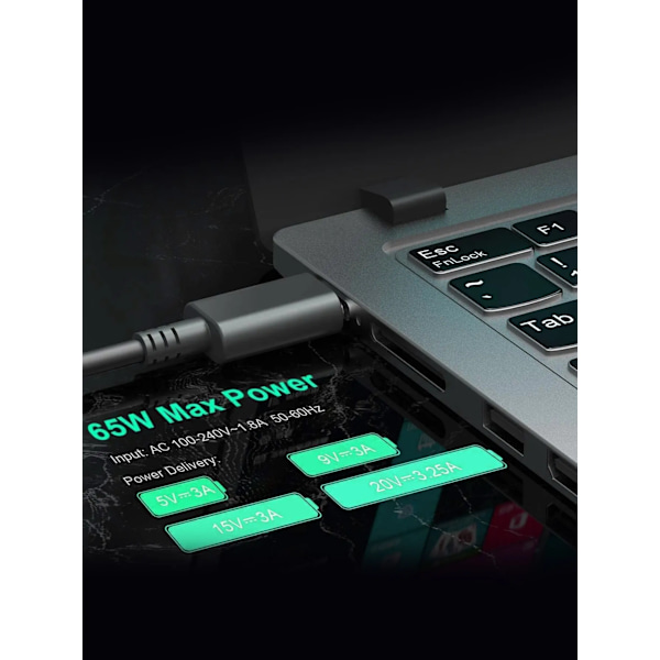 Reletech 65W USB C kannettava laturi virta sovitin           ThinkPadille Type C Fast Power Adapter