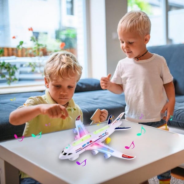 Barn Fly Leker Småbarn Leke Fly Med LED Blinkende Lys Og Lyder Fly Med Blinkende Lys Og lyder