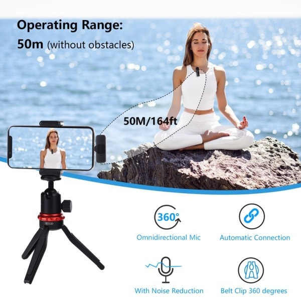 Professionell Trådlös Lavalier Mini Mikrofon