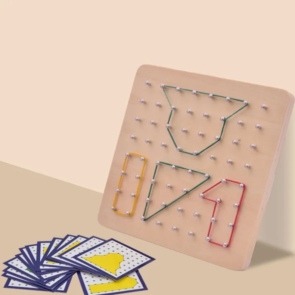 Montessori Baby Kreativt Legetøj Grafik Gummi Slips Negle brætter med kort