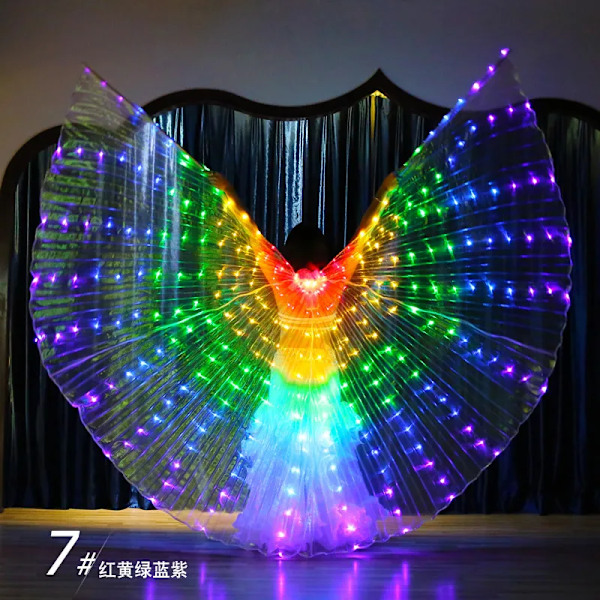 Rainbow Color Aus Angle Led Wings Aikuisten Led asu Sirkus Led valo