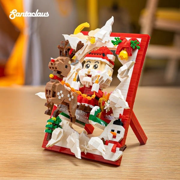 Creative Astronaut PhotoFrame Bygning Klosser Julenissen 3D Modell Diamant Blokker Leker
