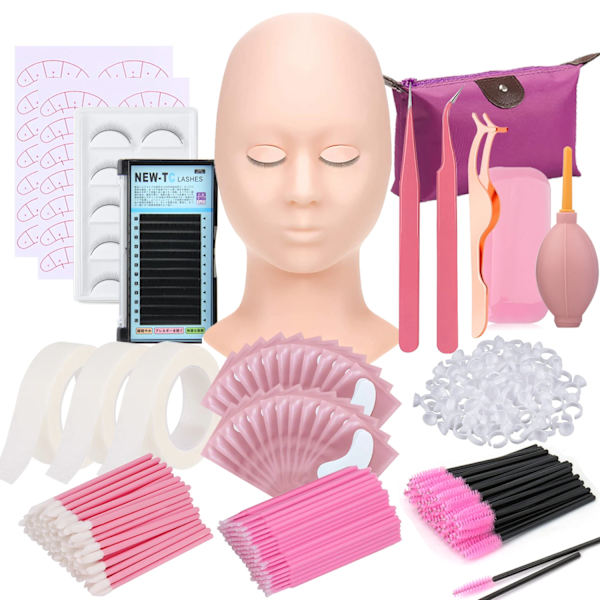 False eyelash extension kit sæt til begynder vipper børste pincet