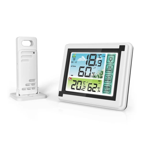 Digital termometer vejr station indendørs udendørs trådløs temperatur fugtighed måler sensor vejr hygrometer termometer