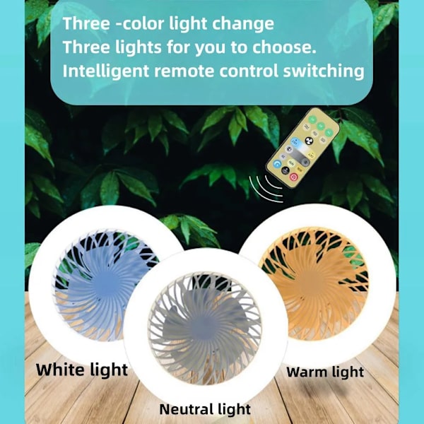 2-i-1 Tre-växlad läge LED Fläkt Ljus LED Lampa Bead E27 Screw Fläkt Light