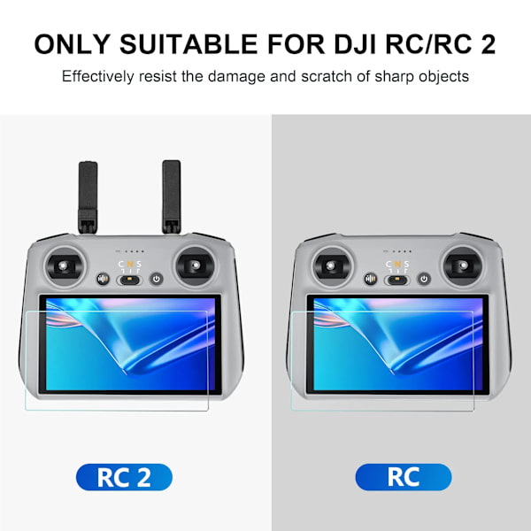 Bästa kvalitet härdat glas för DJI Mini 4 Pro RC 2 Fjärrkontroll Skärmskydd