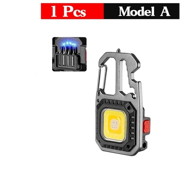 Mini LED Lommelygte Work Light Genopladelig Nøglering Lys Udendørs Camping Lys