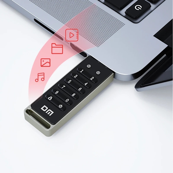 256-bitars Krypterad USB Enhet Lösenord Secure Flash Drive USB3.2 U Disk Support Reset/Wipe/Auto Lock Function
