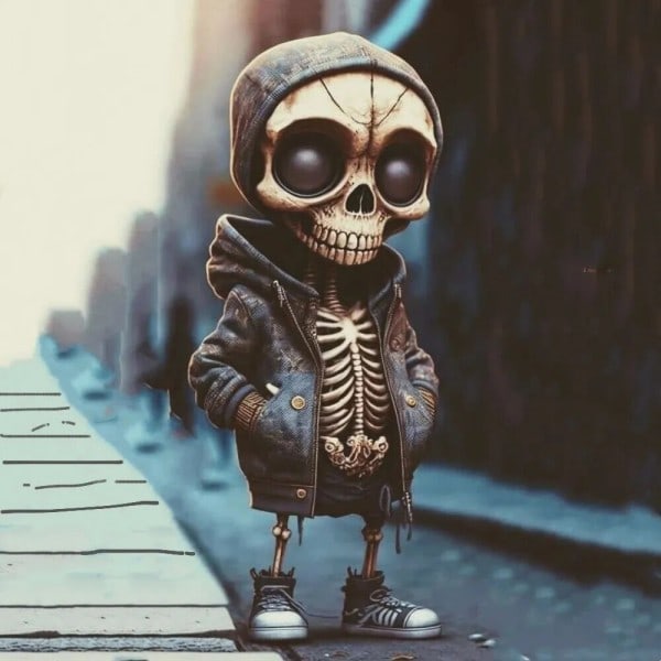 Halloween tema skjelett dukke harpiks ornament hodeskalle karakter statue hjem dekorasjon