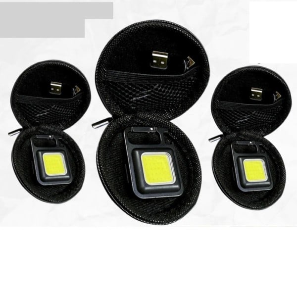 Mini LED nyckelring Lätt Mutifution Portabel USB Uppladdningsbar Ficka Arbete Lätt med korkskruv