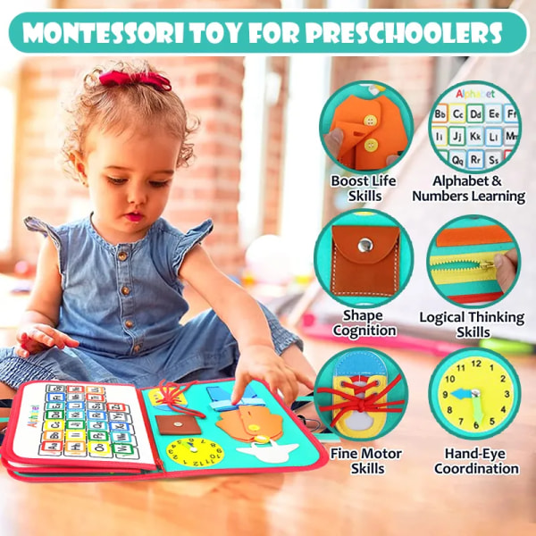 Busy Board Montessori lelut taaperolle aistien lauta oppimiseen hieno moottoritaidot varhaisopetus lelut
