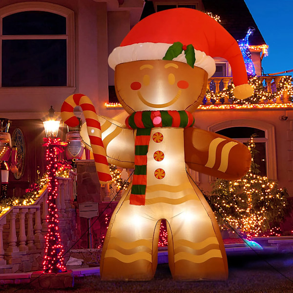 Jul Gummibåde honningkager mand med indbygget LED pynt til julefest