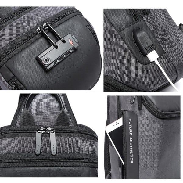 Män's väska Stöldskydd Bröstväska Multifunktions Crossbody väska Man Skulder Messenger väskor