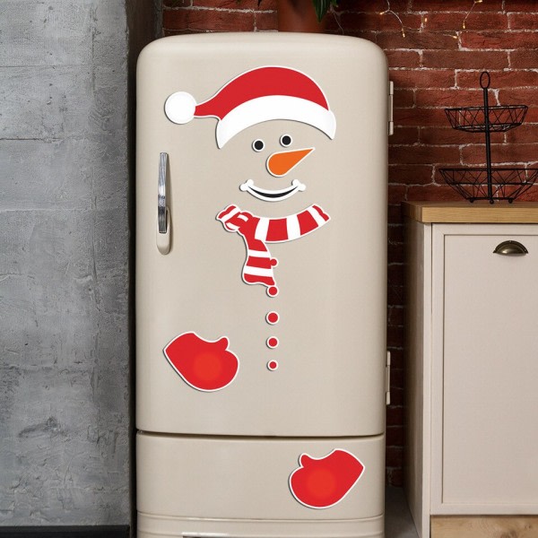 Kylskåp magnet magnet kylskåp klistermärke kylskåp jul snögubbe ansikte kök kylskåp vägg klistermärken