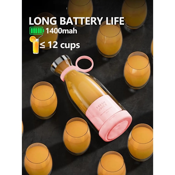 Bærbar blender 350ml mini bærbar blender smoothies 1400mAh FRISK JUICE rejse elektrisk rejse bærbar mixer køkken