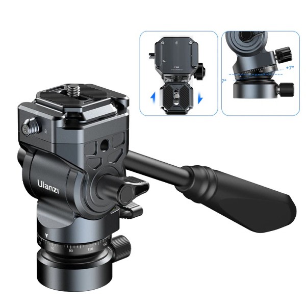 F 38 Quick Release Fluid Video Head Panoramic Gimbal Head  Avtakbar Håndtak for Stativ Shooting