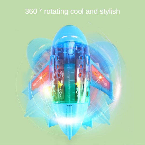 El Universal Flygplan  Modell Musik Ljus 360 Rotation Barn Elektrisk leksak