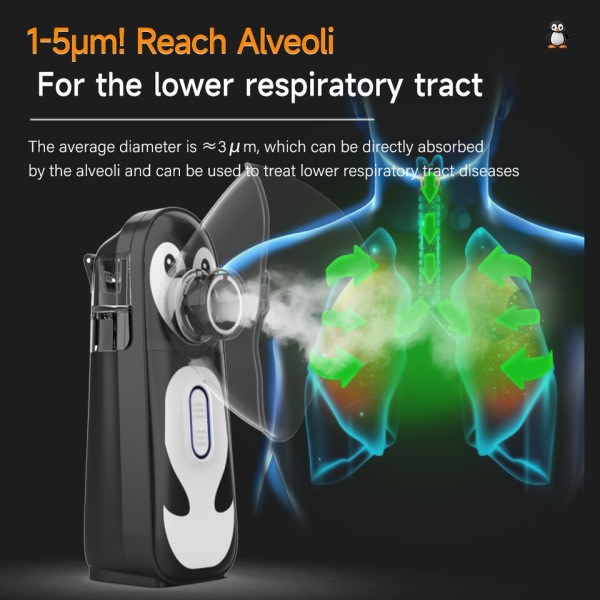 Oppladbar Silent Mesh Nebulizer Håndholdt Astma Inhalator Atomizer