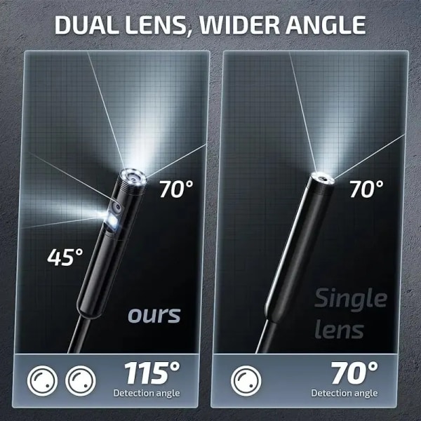 Signel Lens Wifi Endoskop Kamera Android Mini Bil Inspeksjon Kamera for Iphone IOS Vanntett Rørledning Boreskop Type C
