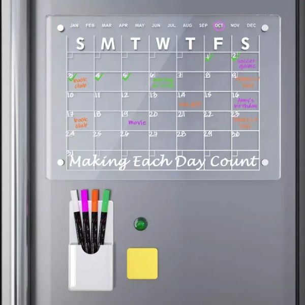 Kylskåp magnet klistermärke kalender tavla planerare återanvändbar magnetisk torka radera tavla