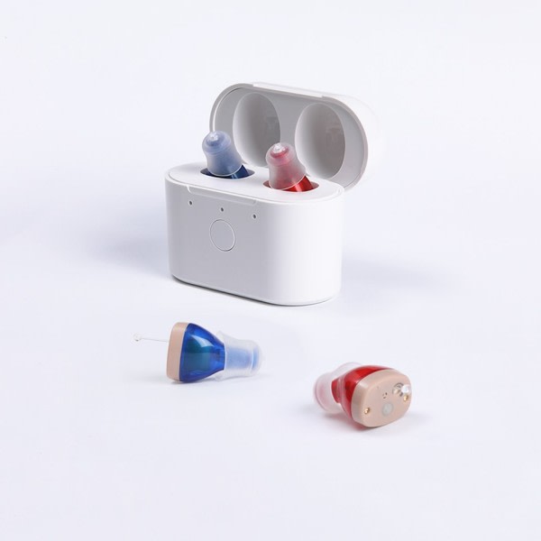Oppladbare høreapparater usynlige for døvhet  eldre justerbare mikro trådløst høreapparat