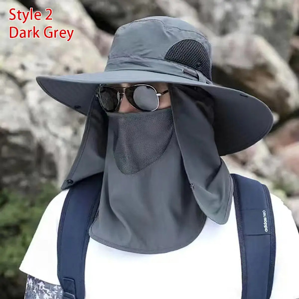Hel ansikte omslag fiske hatt sol keps med mask sommar hatt