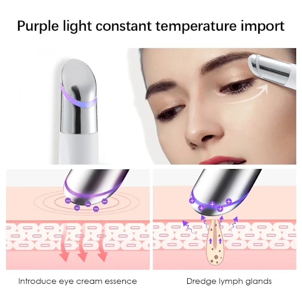 IPL Vibration Eye Massager Anti Mørk Cirkel Blå Lys  Anti Rynke Eye Massage Pen