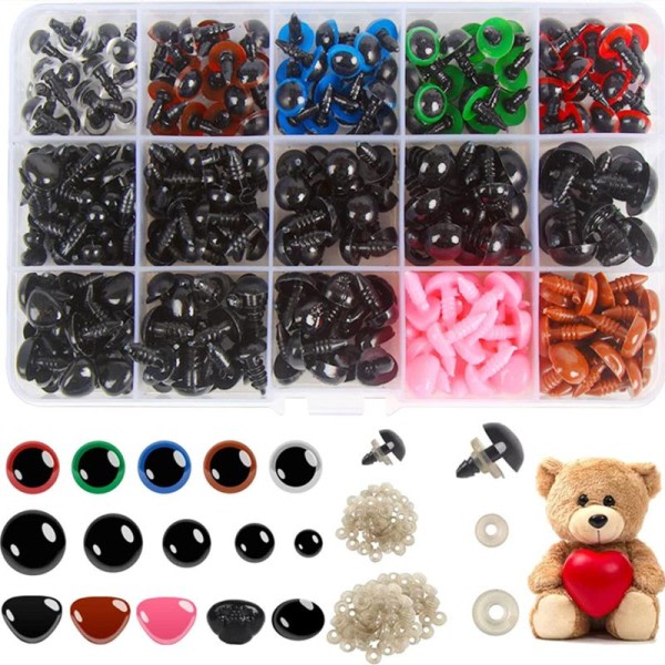 560 bitar ögonglob docka tillbehör svart plast plysch säkerhet ögon amigurumi för leksaker